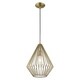 preview thumbnail 5 of 47, Livex 1-light Geometric Mini Pendant - 11.5"Dia. x 17.5"-80"Adj. H