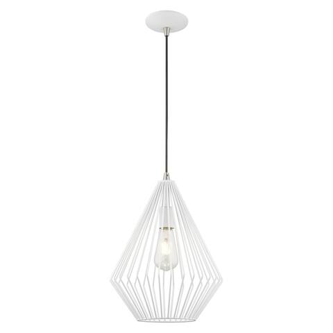 Livex 1-light Geometric Mini Pendant - 11.5"Dia. x 17.5"-80"Adj. H