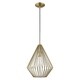 preview thumbnail 3 of 47, Livex 1-light Geometric Mini Pendant - 11.5"Dia. x 17.5"-80"Adj. H Antique Brass - Antiqued