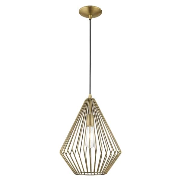 slide 2 of 49, Livex 1-light Geometric Mini Pendant - 11.5"Dia. x 17.5"-80"Adj. H