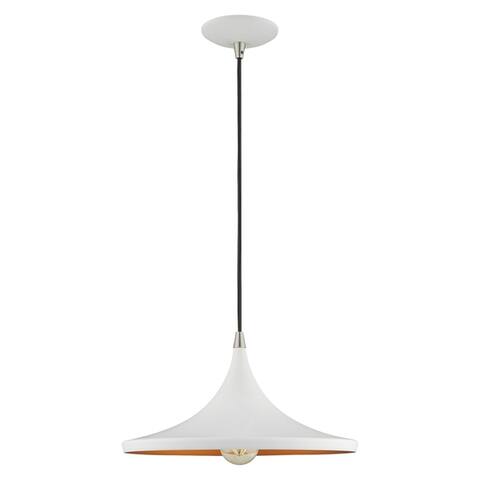 Livex Lighting 1-light Modern Metal Shade Mini Pendant Fixture - 14"Dia. x 13"-75"Adj. H