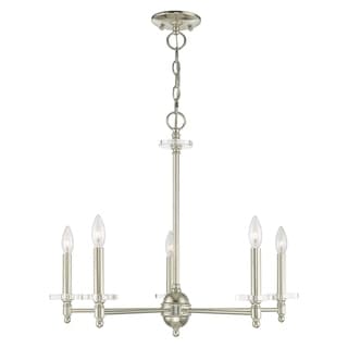Livex Lighting Bancroft 5-Light Chandelier - 25"Dia. x 21.75"H (Polished Nickel) - Chandeliers For Bedrooms by Overstock.com