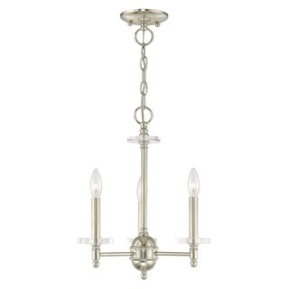 Livex Lighting Bancroft 3-Light Mini Chandelier - 14"Dia. x 17.5"H (Polished Nickel) - Chandeliers For Bedrooms by Overstock.com