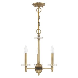 Livex Lighting Bancroft 3-Light Mini Chandelier - 14"Dia. x 17.5"H (Antique Brass) - Chandeliers For Bedrooms by Overstock.com