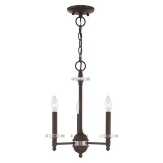 Livex Lighting Bancroft 3-Light Mini Chandelier - 14"Dia. x 17.5"H (Bronze) - Chandeliers For Bedrooms by Overstock.com