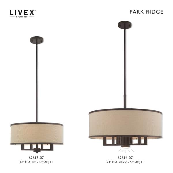 Livex Lighting Park Ridge Ash Gray Drum Shade 7 Light Livex Lighting Park Ridge Ash Gray Drum Shade 7 Light