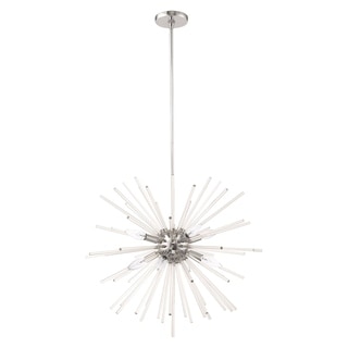 Livex Lighting Utopia 8-Light Pendant Chandelier - 25.75"Dia. x 30"-72"Adj. H (Polished Chrome) - Chandeliers For Bedrooms by Overstock.com