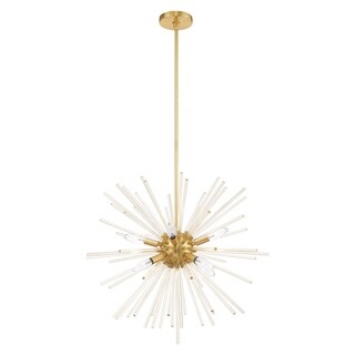 Livex Lighting Utopia 8-Light Pendant Chandelier - 25.75"Dia. x 30"-72"Adj. H (Satin Brass) - Chandeliers For Bedrooms by Overstock.com