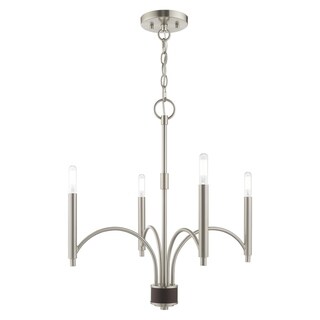 Livex Lighting Wisteria 4-Light Mini Chandelier - 19.75"Dia. x 21.75"H (Brushed Nickel) - Chandeliers For Bedrooms by Overstock.com