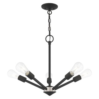 51155-01 Prague (Mid-Century Modern - ETL/Damp Rated - Matte - N/A - 13 to 24 Inches - Hardwired - 13 to 24 Inches) - Chandeliers For Bedrooms by Overstock.com