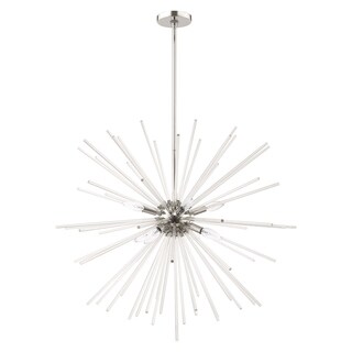 Livex Lighting Utopia Large 8-Light Pendant Chandelier - 34"Dia. x 38"-112.75"Adj. H (Polished Chrome) - Chandeliers For Bedrooms by Overstock.com