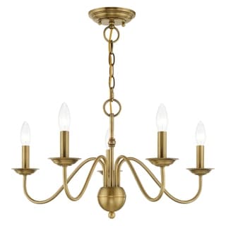 Livex Lighting Windsor 5-Light Mini Chandelier - 24"Dia. x 13"H (Antique Brass - Antiqued) - Chandeliers For Bedrooms by Overstock.com