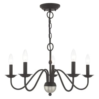 Livex Lighting Windsor 5-Light Mini Chandelier - 24"Dia. x 13"H (Black - Matte) - Chandeliers For Bedrooms by Overstock.com