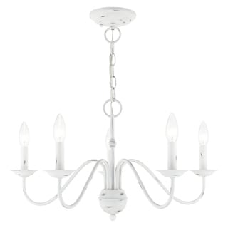 Livex Lighting Windsor 5-Light Mini Chandelier - 24"Dia. x 13"H (Antique White - Antiqued) - Chandeliers For Bedrooms by Overstock.com