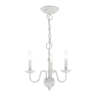Livex Lighting Windsor 3-Light Mini Chandelier - 14"Dia. x 13"H (Antique White - Antiqued) - Chandeliers For Bedrooms by Overstock.com