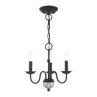 Livex Lighting Windsor 3-Light Mini Chandelier - 14"Dia. x 13"H (Black - Matte) - Chandeliers For Bedrooms by Overstock.com