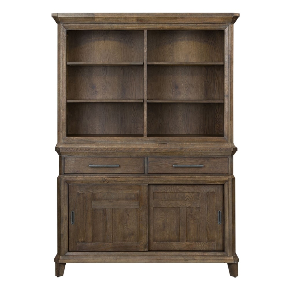 Copper Grove  Letampon Wirebrushed Aged Oak Hutch and Buffet (Oak)