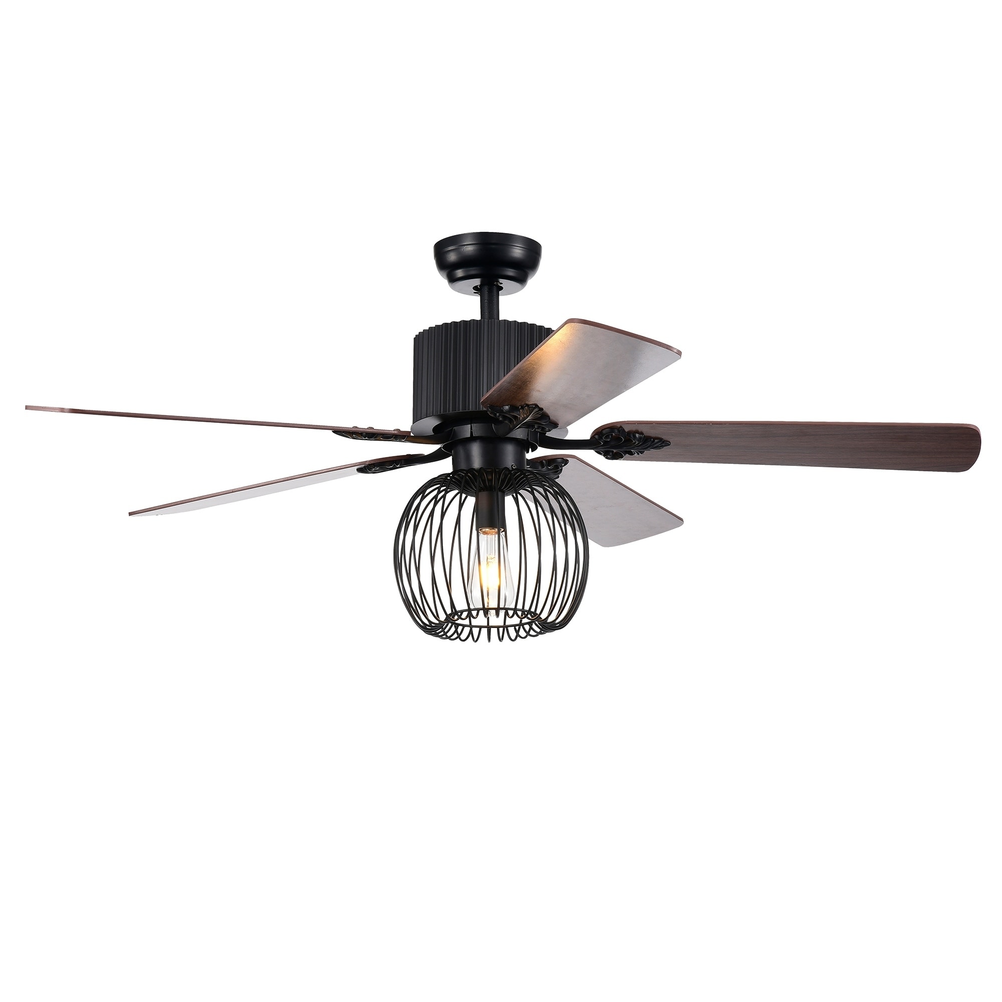 Aguano Black 52 Inch Lighted Ceiling Fan Remote Controlled 2 Color Option Blades