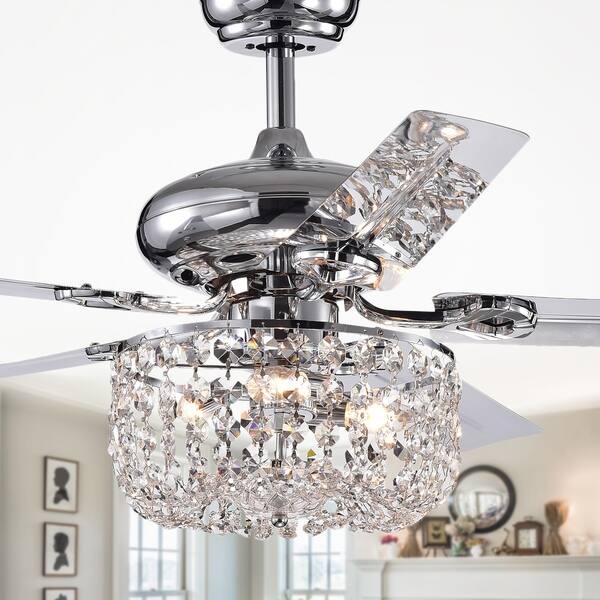 Shop Silver Orchid Campbell 49 Inch Chrome Lighted Ceiling Fan