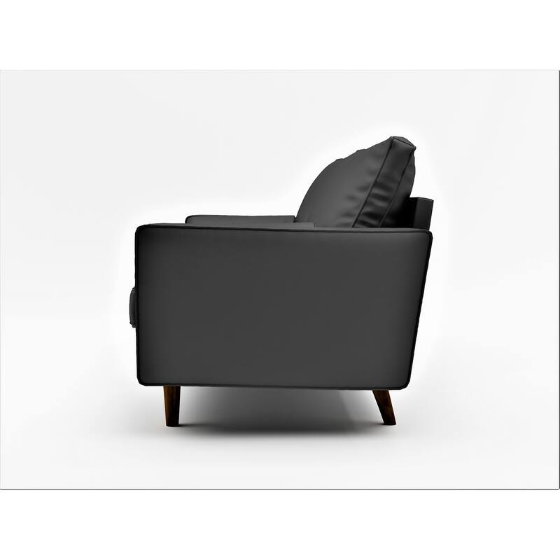 US Pride Lopez Faux Leather Mid-century Modern Loveseat