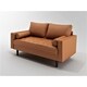 preview thumbnail 1 of 12, US Pride Lopez Faux Leather Mid-century Modern Loveseat Brown