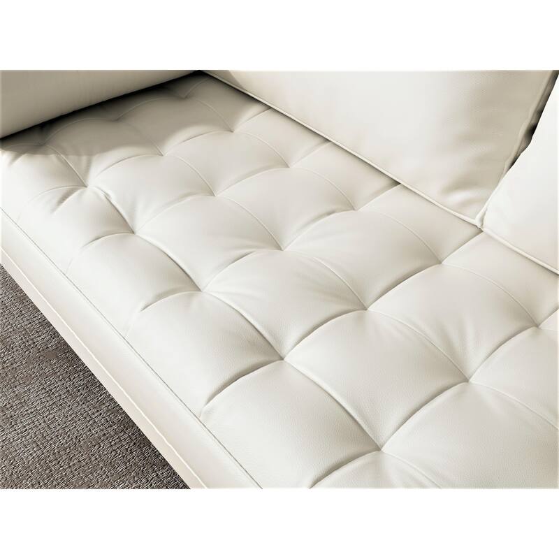 US Pride Lopez Faux Leather Mid-century Modern Loveseat
