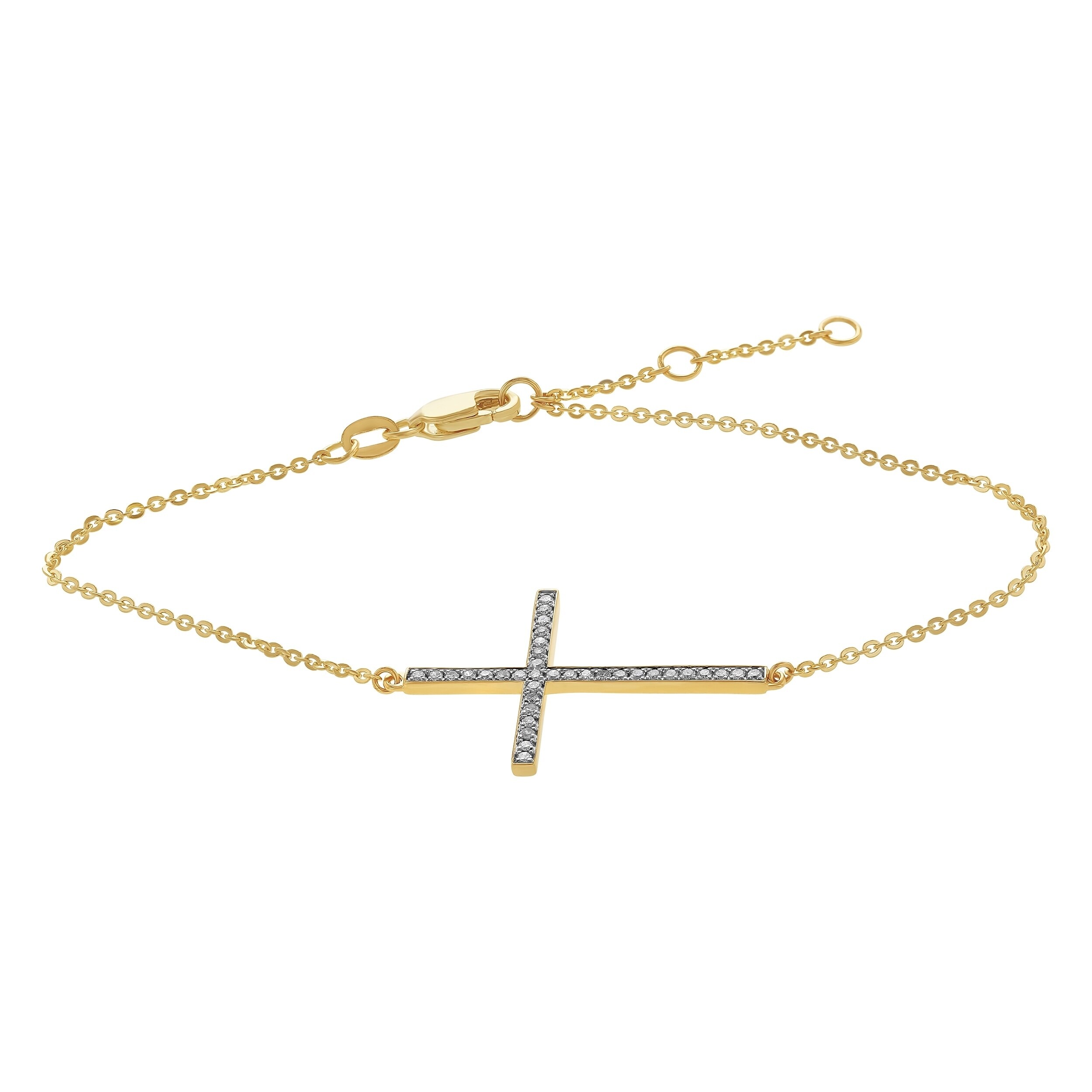 gold bracelet with cross charm
