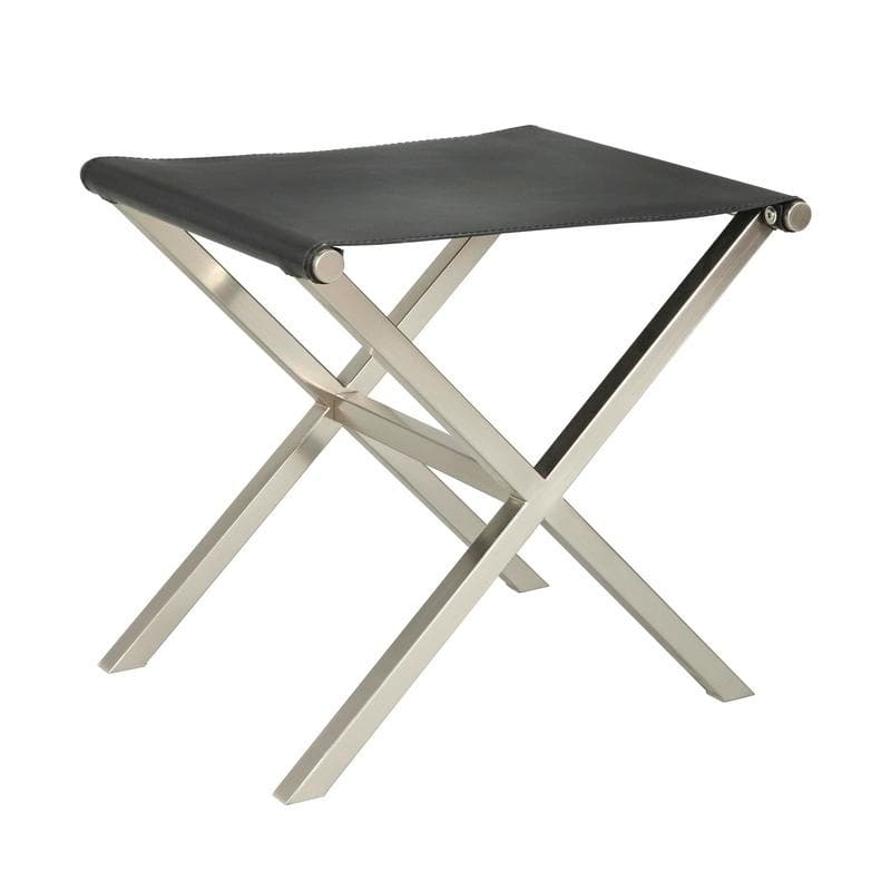 angelo:HOME Thad Glam Stool Ottoman - Black