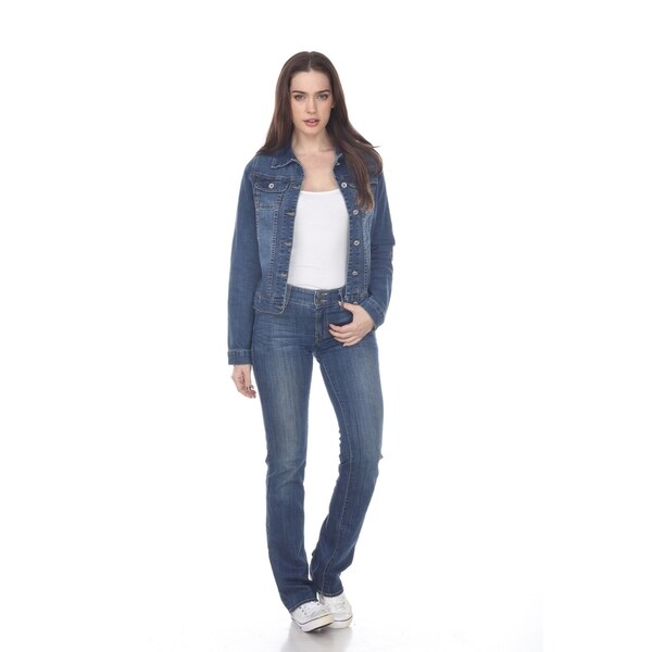 women's white denim jacket