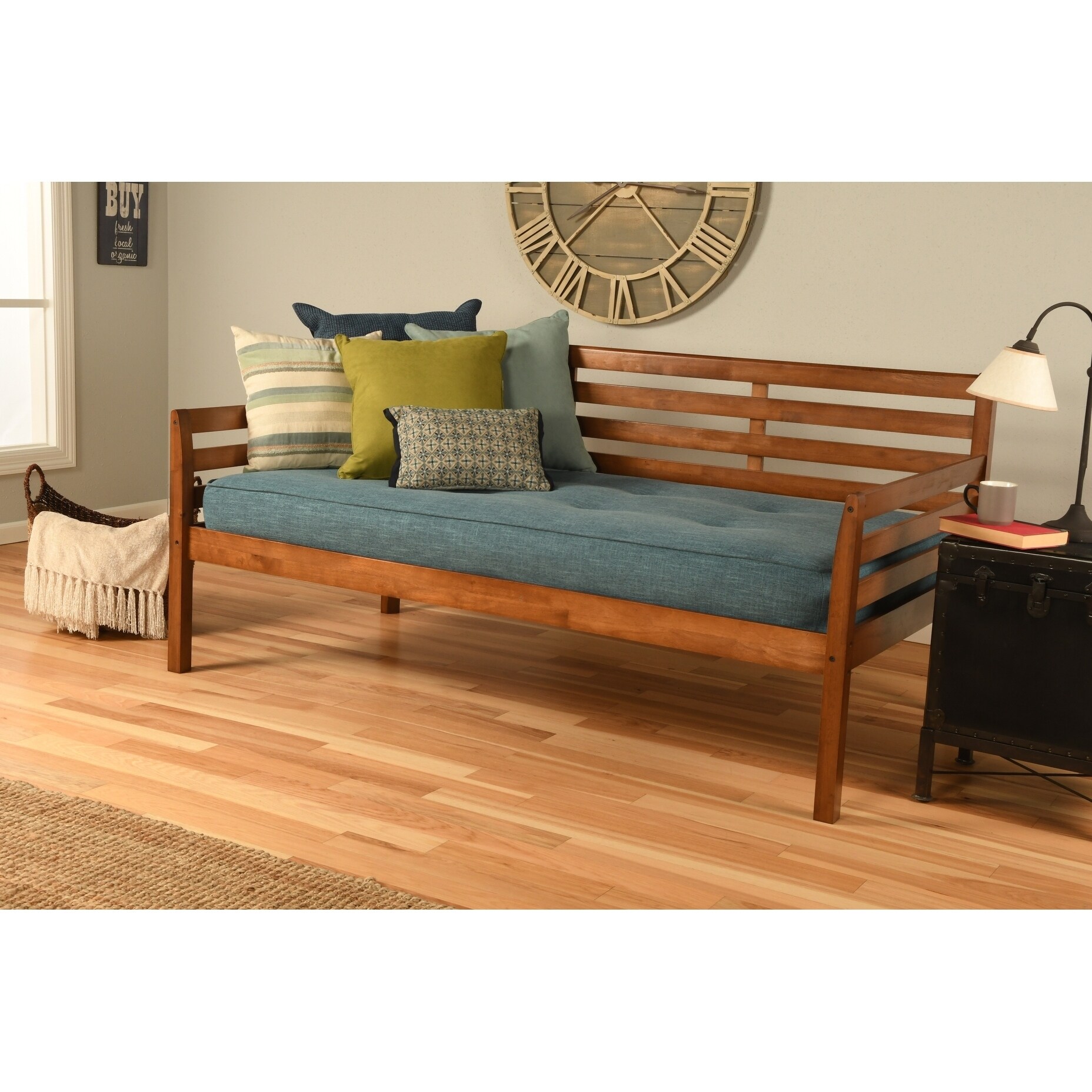 Shop Copper Grove Kutaisi Daybed With Linen Aqua Mattress - Shop Copper Grove Kutaisi Daybed With Linen Aqua Mattress