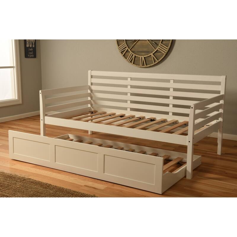 Copper Grove Kutaisi Daybed with Trundle and Linen Aqua Mattresses