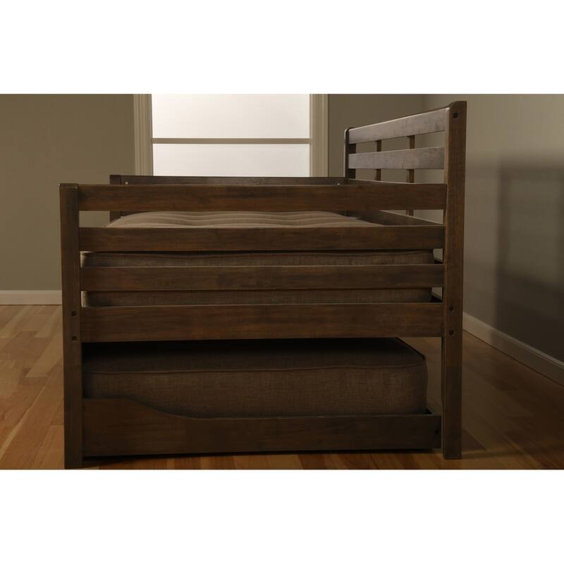 Copper Grove Kutaisi Daybed with Trundle and Linen Aqua Mattresses