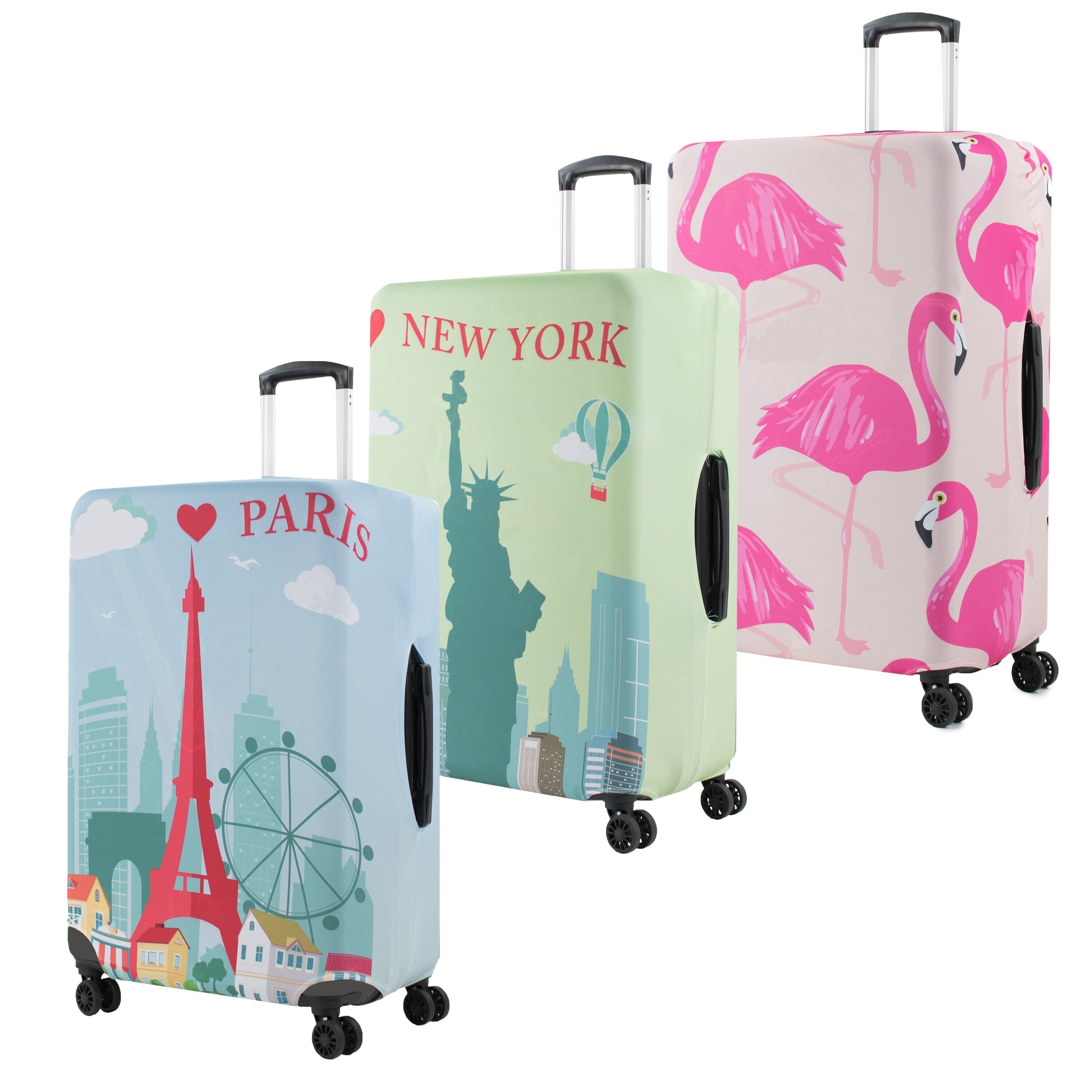 flamingo print suitcase