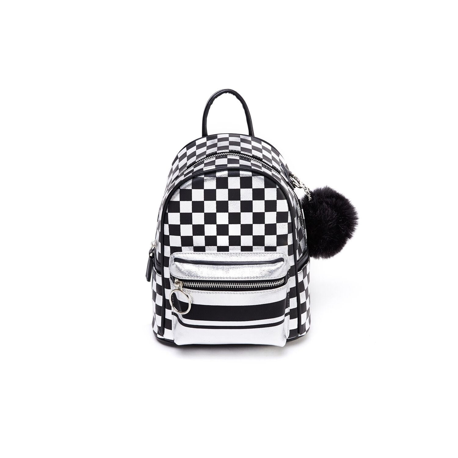 checkered leather backpack