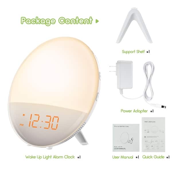 Shop Mpow Wake Up Light Alarm Clock With Sunrise Simulation Dual Alarm 6 Natural Sounds Fm Radio Overstock