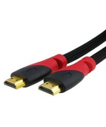 preview thumbnail 3 of 1, Mesh Black/ Red 25-foot M/ M HDMI Cable