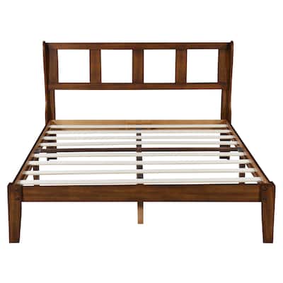 Sleeplanner 14 Inch Wood Bed Frame with Headboard