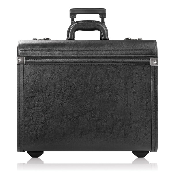 Solo Black Vinyl Rolling Catalog Case with Telescoping Handle