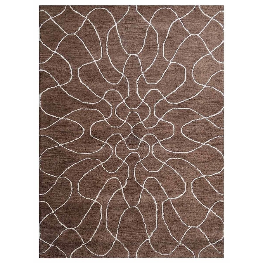 Hand Tufted Wool Contemporary Area Rug Rectangle Brown Beige 5 X 8 Overstock 26030436