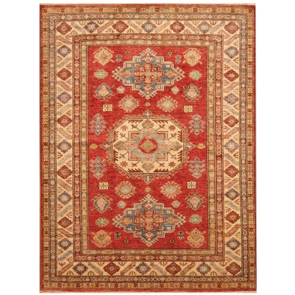 Handmade Super Kazak Wool Rug (Afghanistan) - 4'10 x 6'6