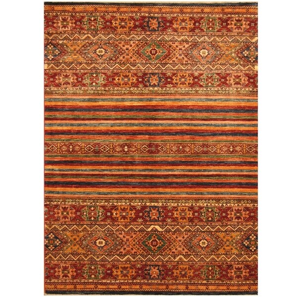 Handmade Super Kazak Wool Rug (Afghanistan) - 5'7 x 7'7