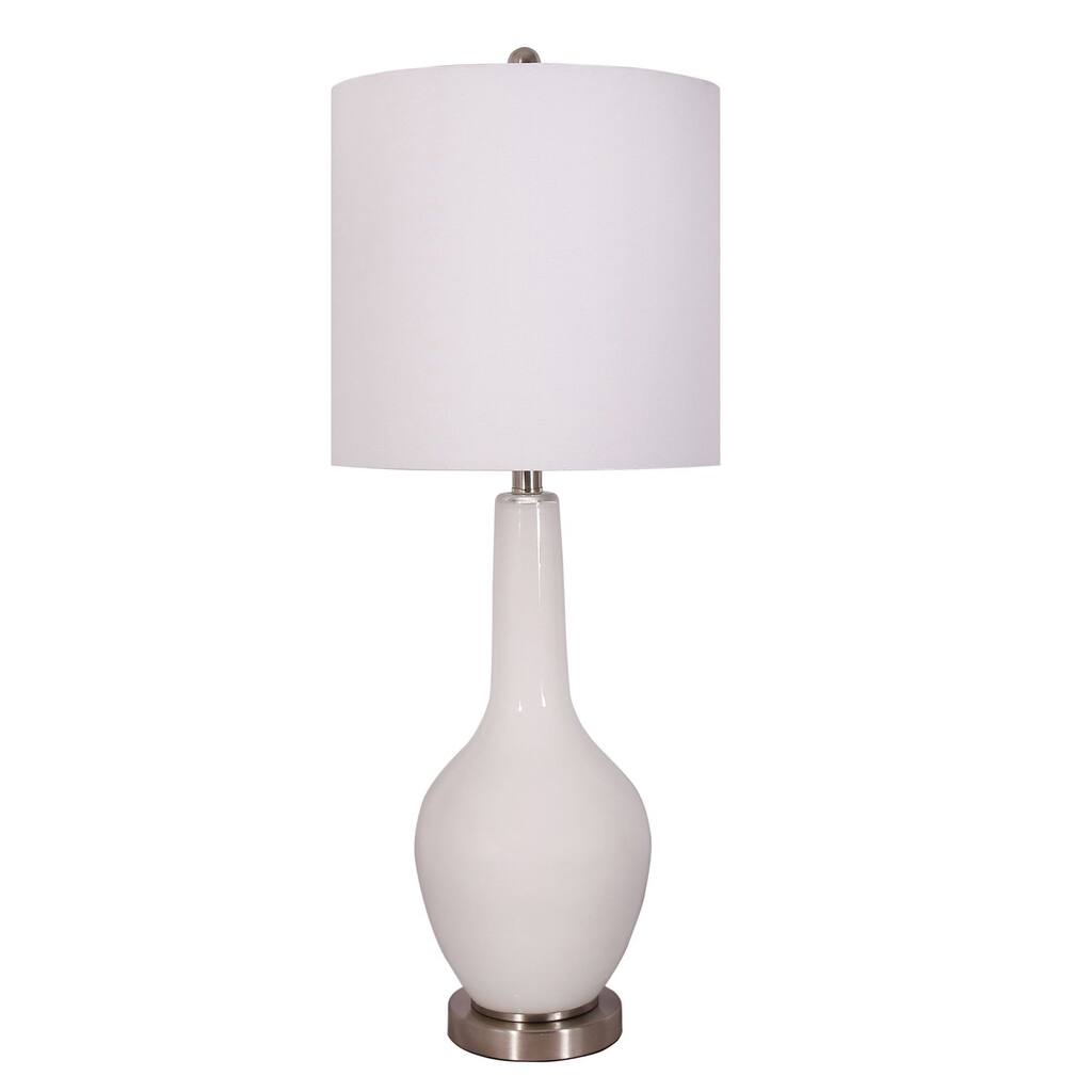 White Glass Table Lamp