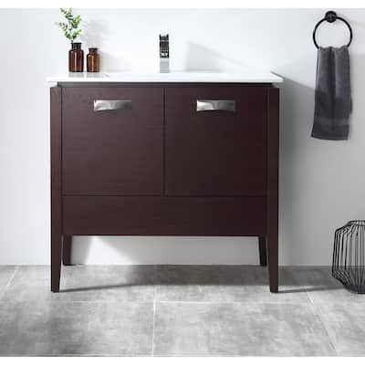 36" Tennant Brand Adagio Wenge Finish Modern Bathroom Vanity