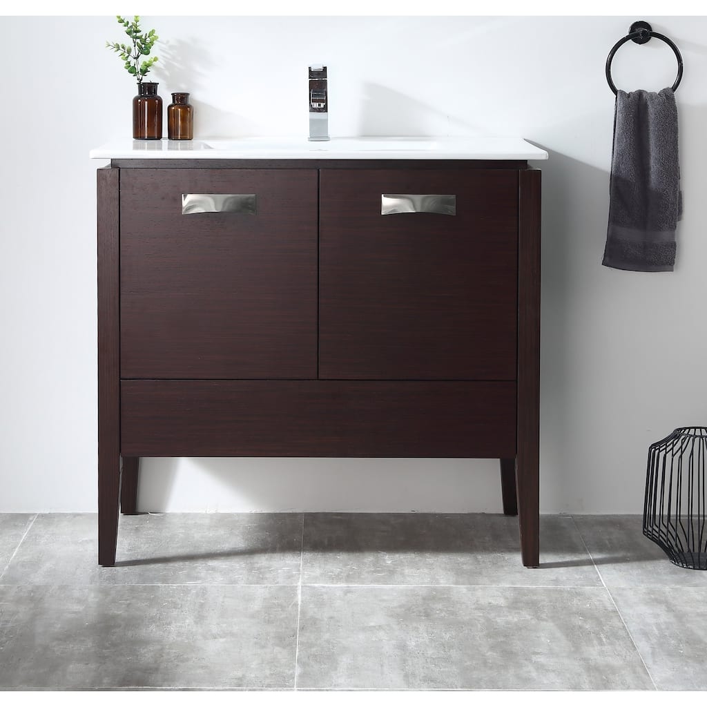 36" Tennant Brand Adagio Wenge Finish Modern Bathroom Vanity