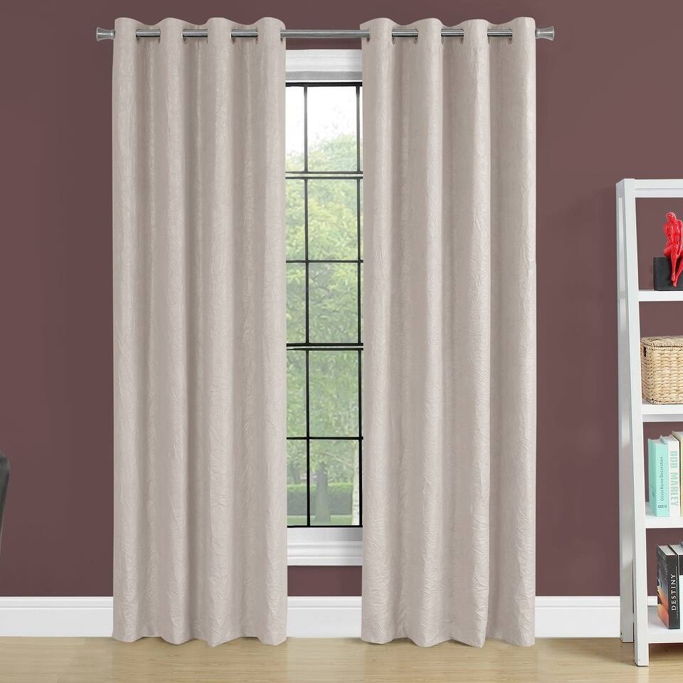 Curtain Panel, 2pcs Set, 54"W X 84"L, Room Darkening, Grommet, Living Room, Bedroom, Kitchen, Micro Suede, Polyester, Beige