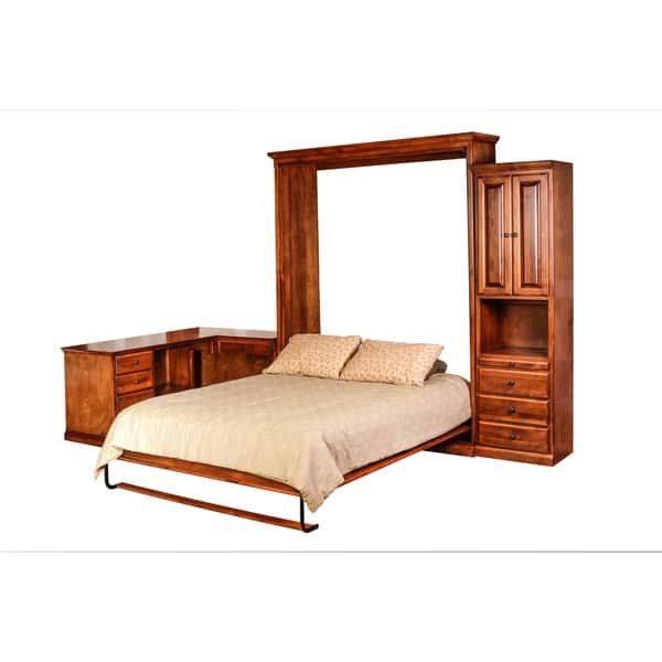 Shop Traditional Alder Desk Return W Drawers For Murphy Bed 48w X