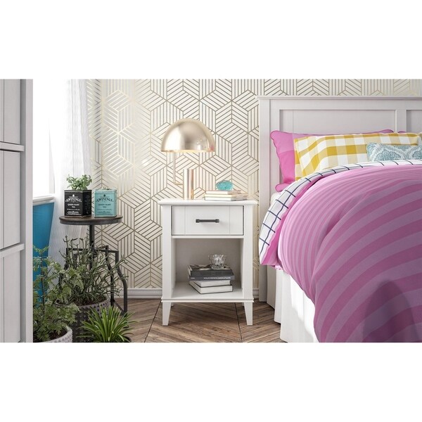 Novogratz Hazelridge White Nightstand