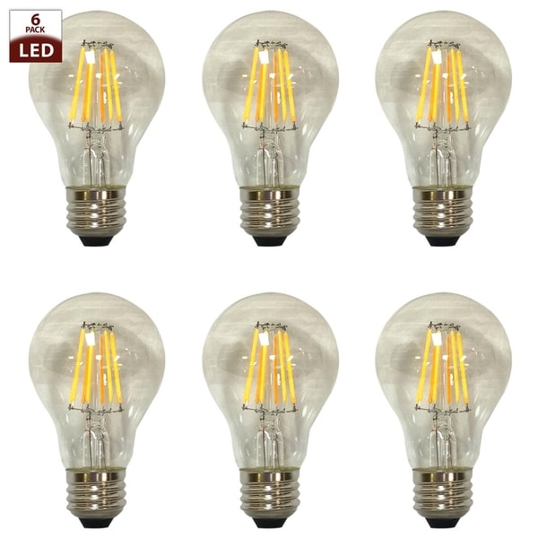 Royal Designs Decorative Vintage Clear Indoor or Outdoor Edison Medium Base Dimmable LED Bulbs, 6 Pack