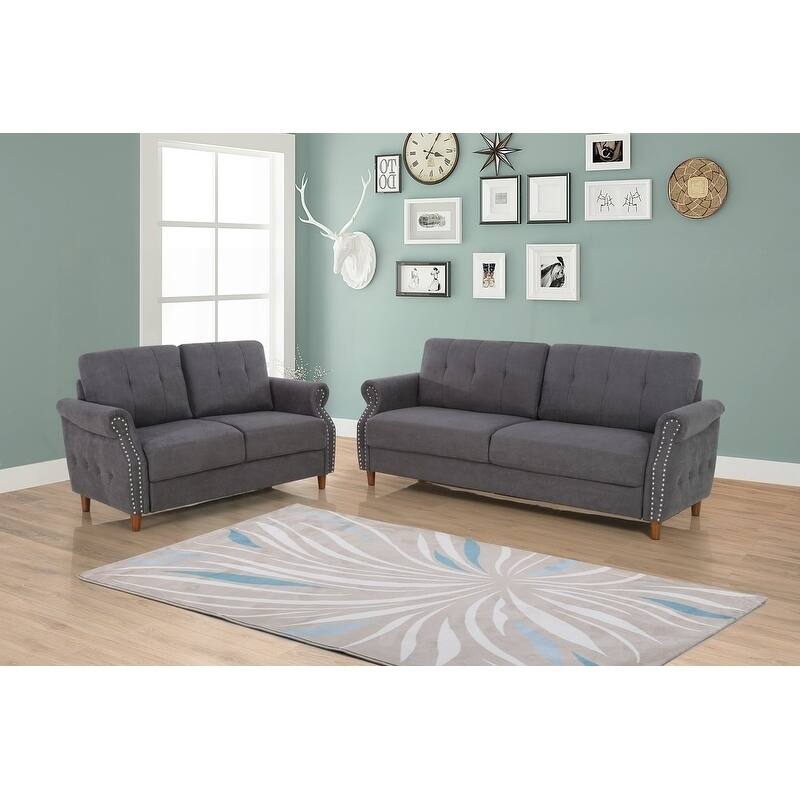 Briscoe 2 Piece Living Room Set - Grey