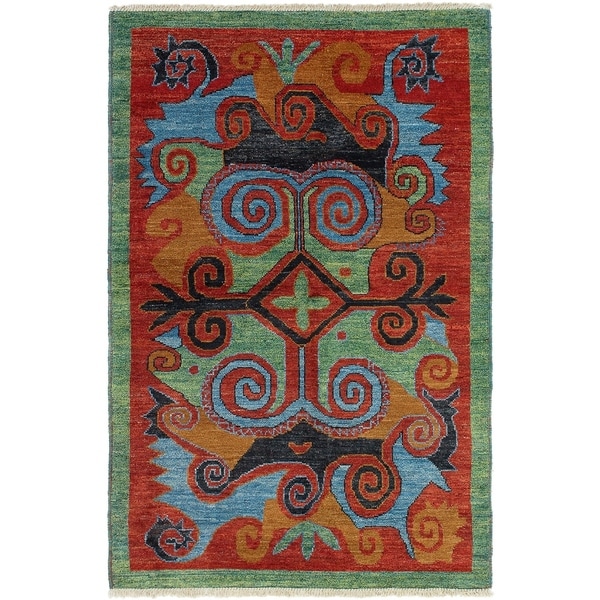 ECARPETGALLERY Hand-knotted Shalimar Dark Copper Wool Rug - 5'3 x 8'3
